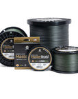 Various spool sizes of Master Braid - Moss Green fishing line 