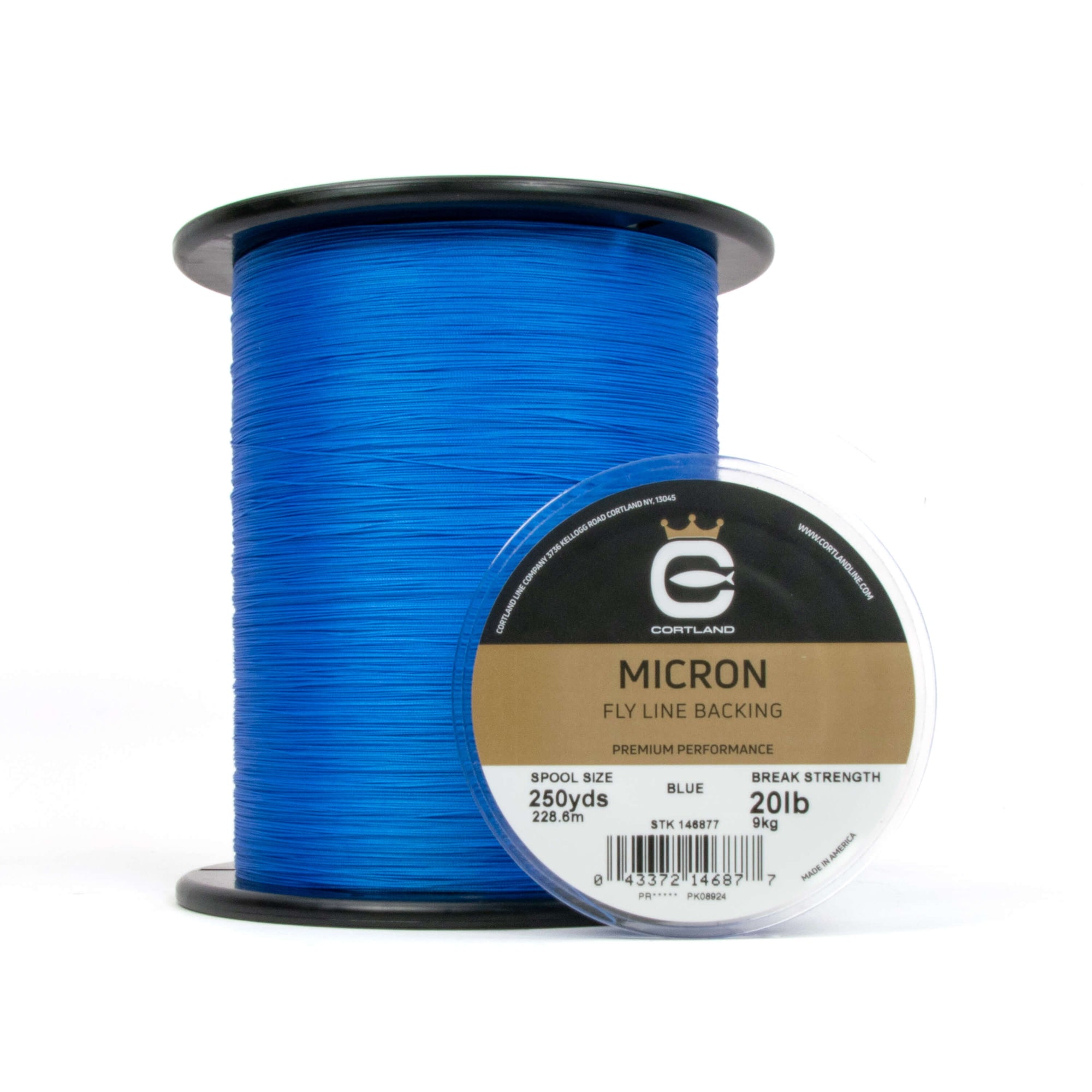 Various spool sizes of Micron Fly Line Backing - Blue