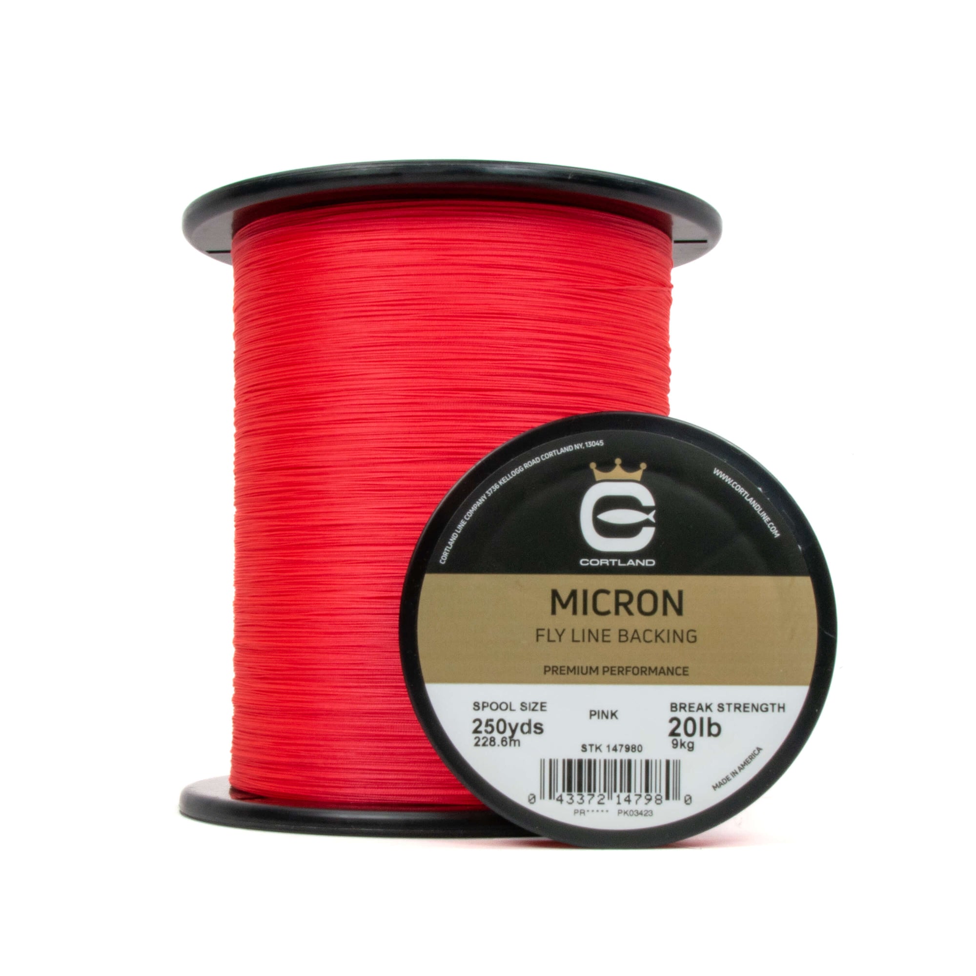 Various spool sizes of Micron Fly Line Backing - Pink