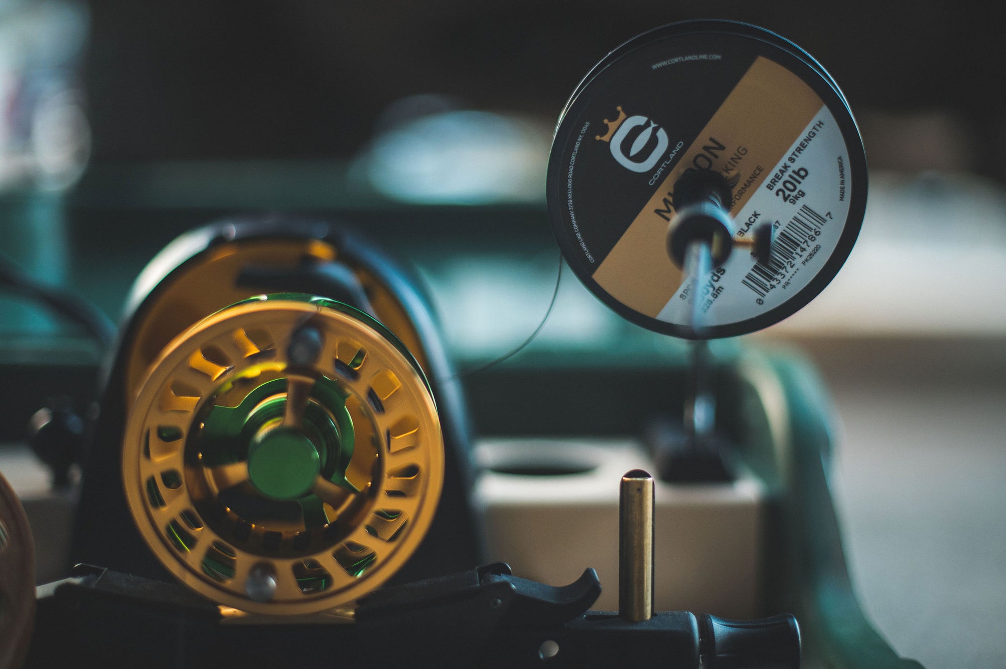 A fly reel is being lined with Micron Fly Line Backing